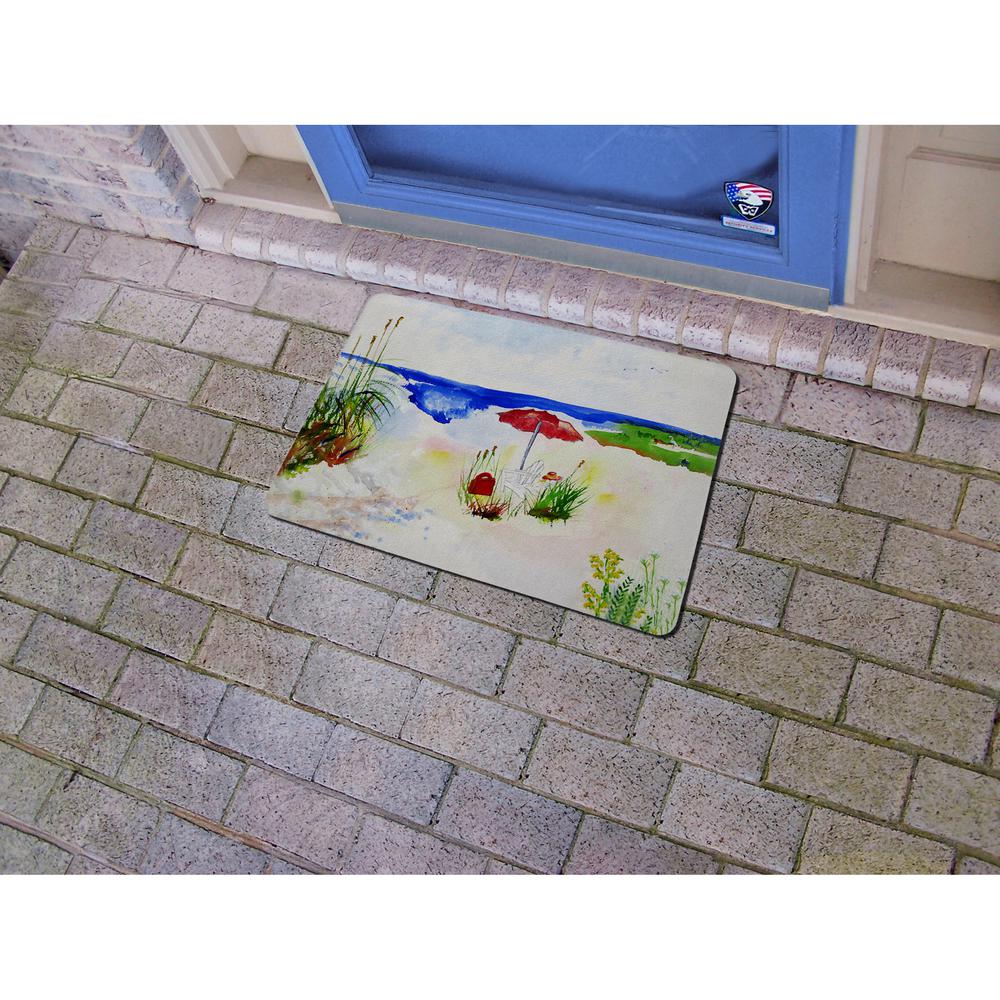 Red Beach Umbrella Door Mat 18x26. Picture 2
