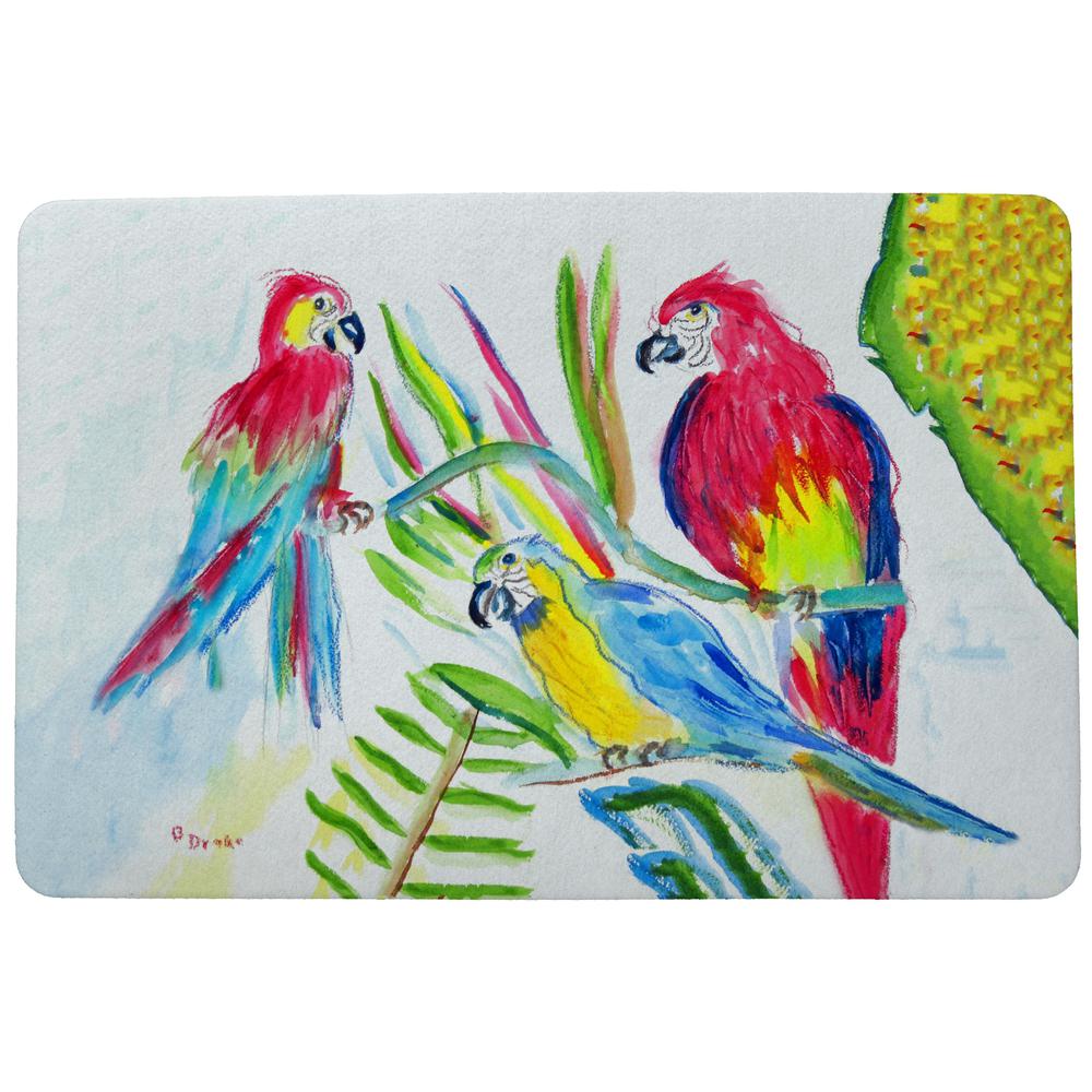 Three Parrots Door Mat 18x26. Picture 1