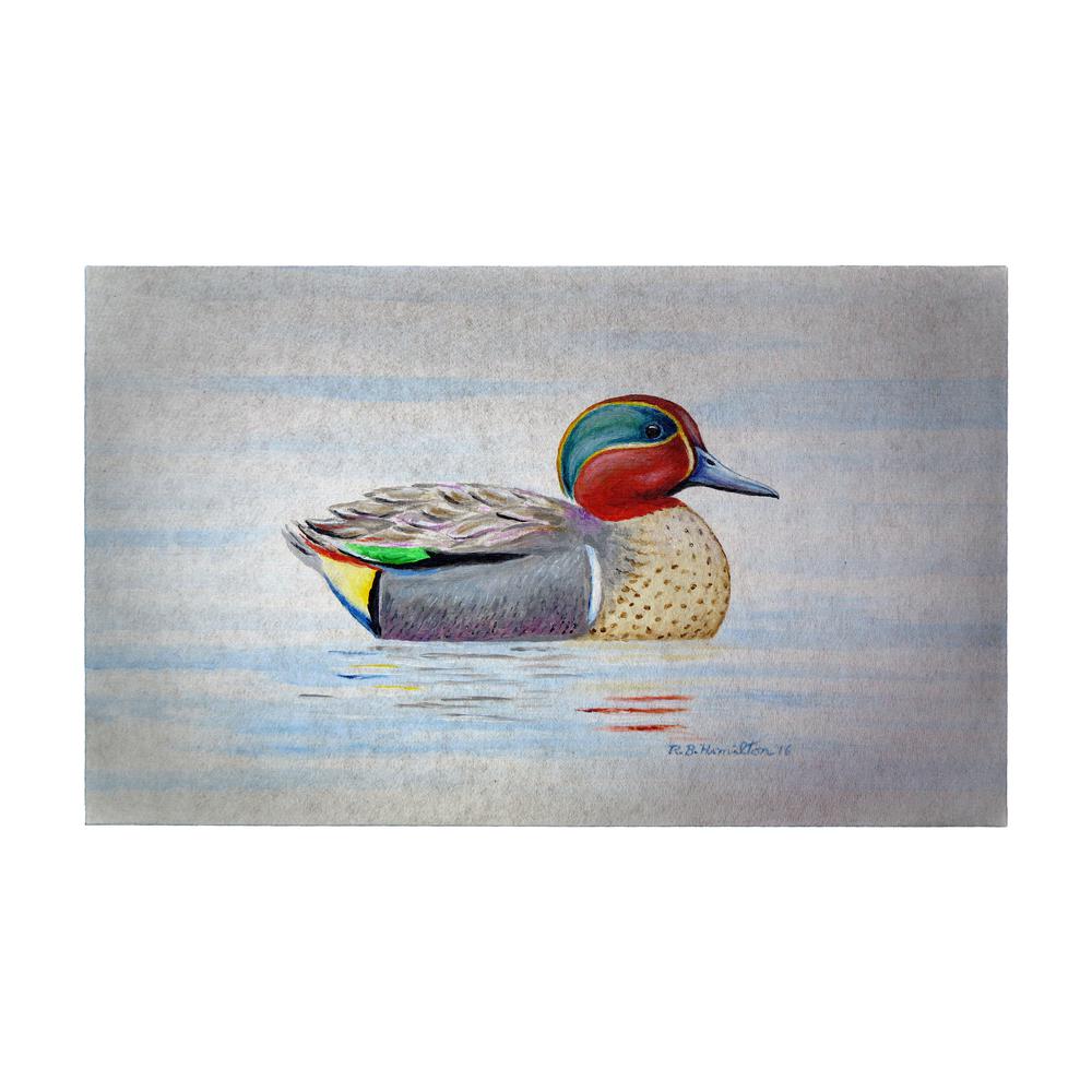 Green Wing Teal Door Mat 18x26. Picture 1