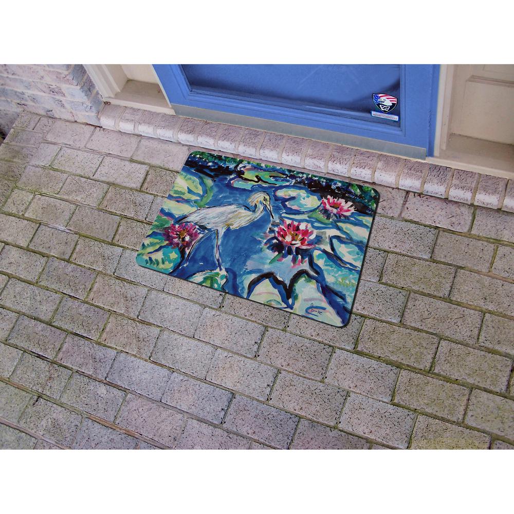 Heron & Waterlilies Door Mat 18x26. Picture 2