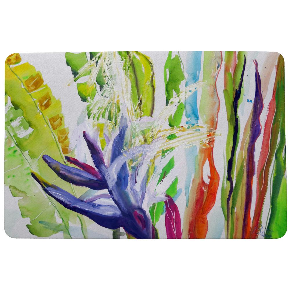 Abstract Bird of Paradise Door Mat 18x26. Picture 1