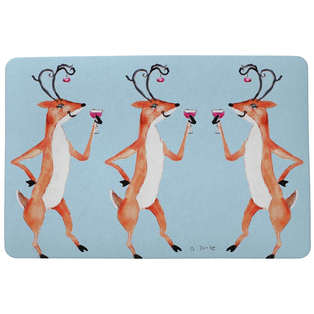 Drinking Deer Door Mat 18x26. Picture 1