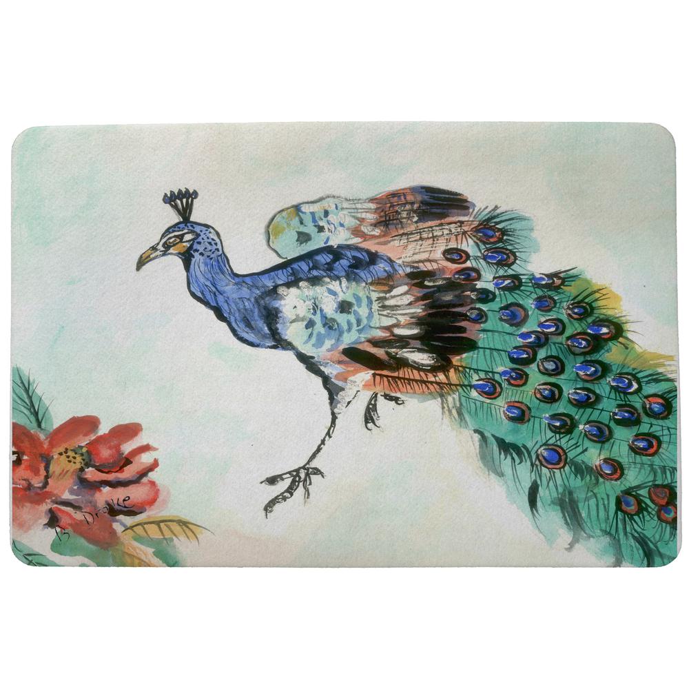 Betsy's Peacock Door Mat 18x26. Picture 1
