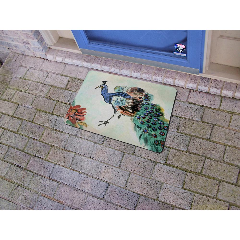Betsy's Peacock Door Mat 18x26. Picture 2