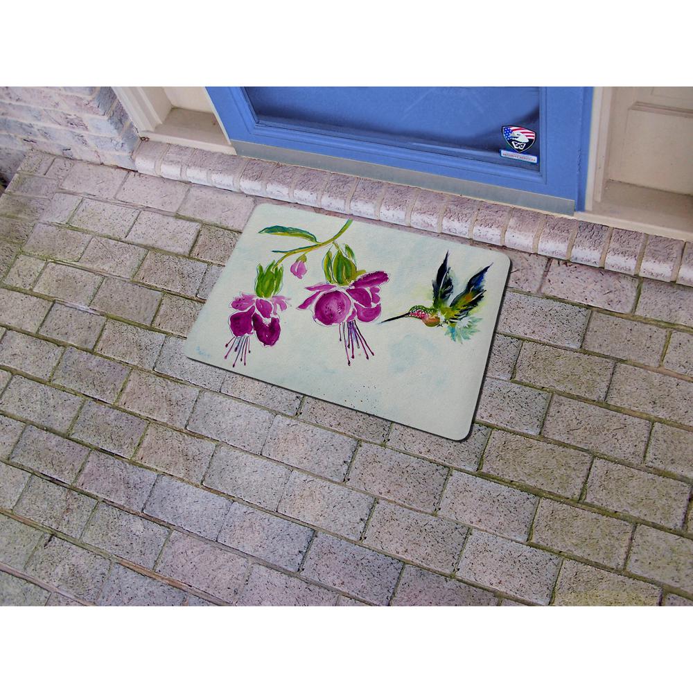 Purple Hummingbird Door Mat 18x26. Picture 2