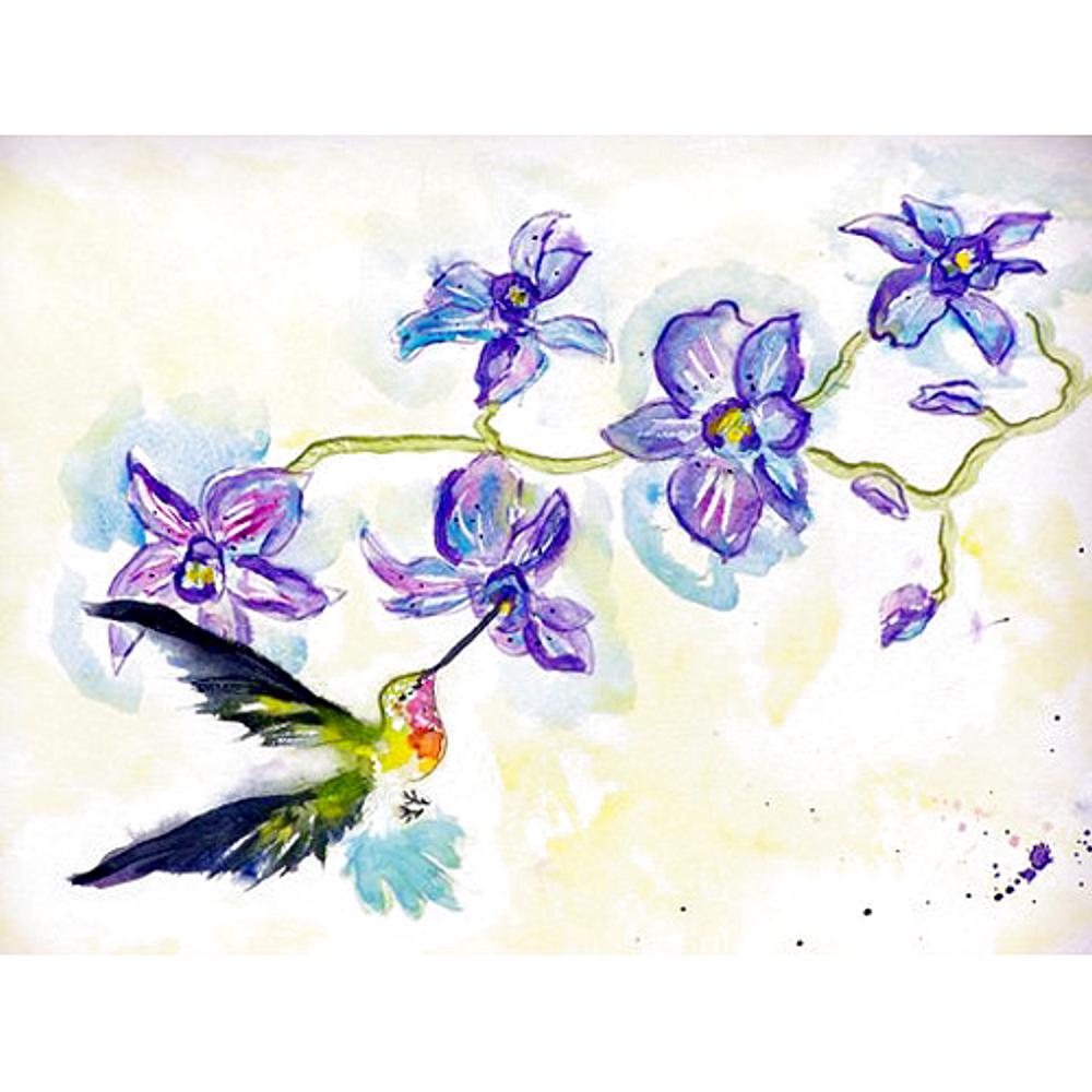 Hummingbird & Clematis Door Mat 18x26. Picture 1