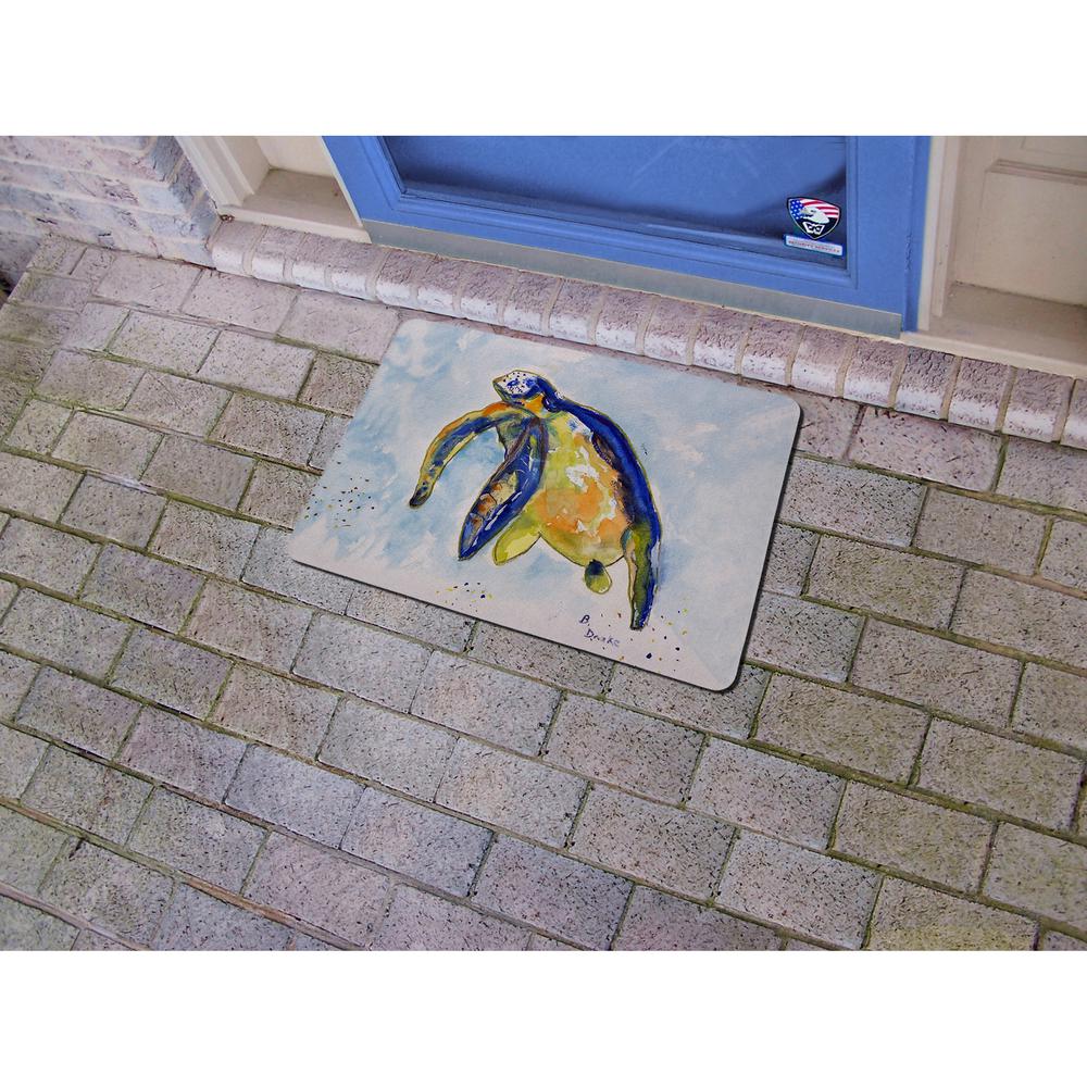Blue Sea Turtle Door Mat 18x26. Picture 2