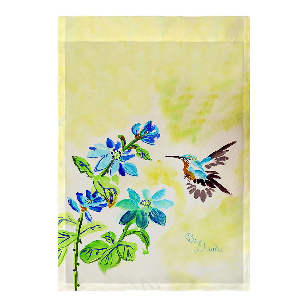 Aqua Hummingbird Flag 12.5x18. Picture 1
