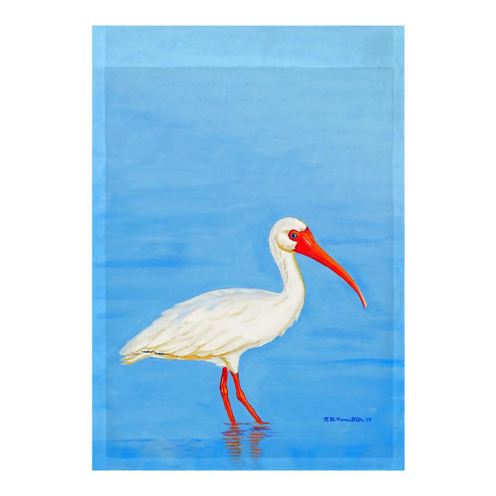 Posing White Ibis Flag 12.5x18. Picture 1