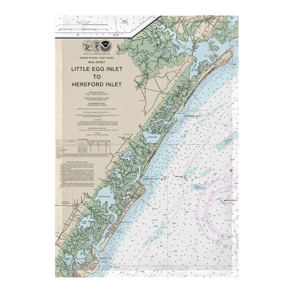 Little Egg Inlet to Hereford Inlet - Avalon, NH Nautical Map Large Flag. Picture 2