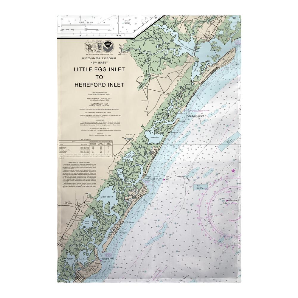 Little Egg Inlet to Hereford Inlet - Avalon, NH Nautical Map Large Flag. Picture 1