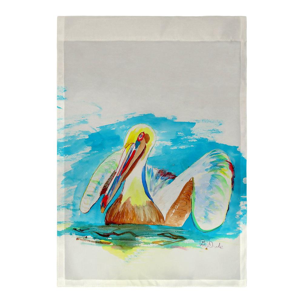 Pelican in Teal Flag 12.5x18. Picture 1