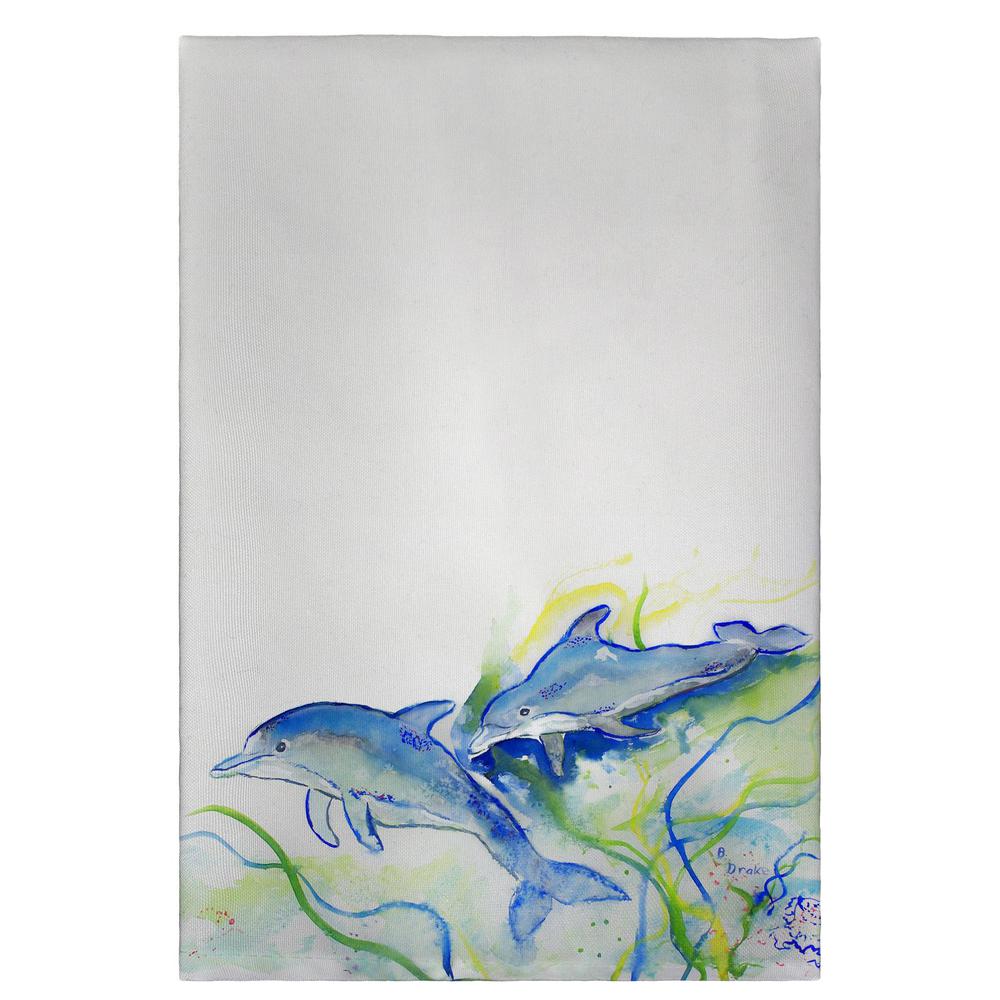 Betsy's Dolphins Guest Towel. Picture 1