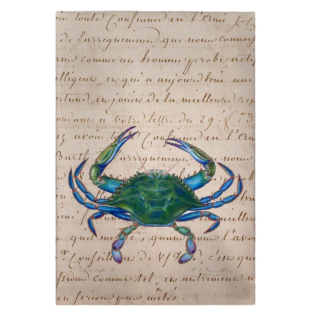 M Script Blue Crab Guest Towel. Picture 1