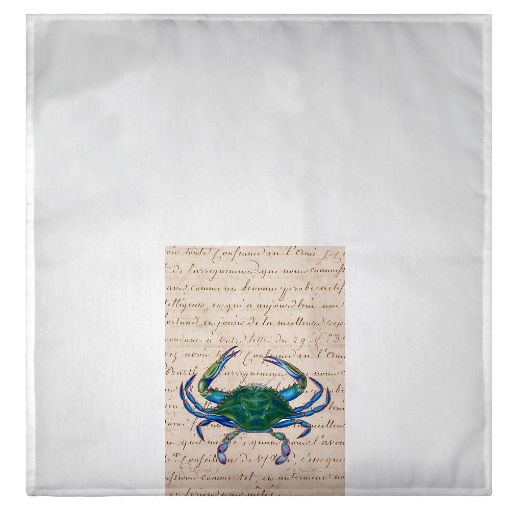 M Script Blue Crab Guest Towel. Picture 2