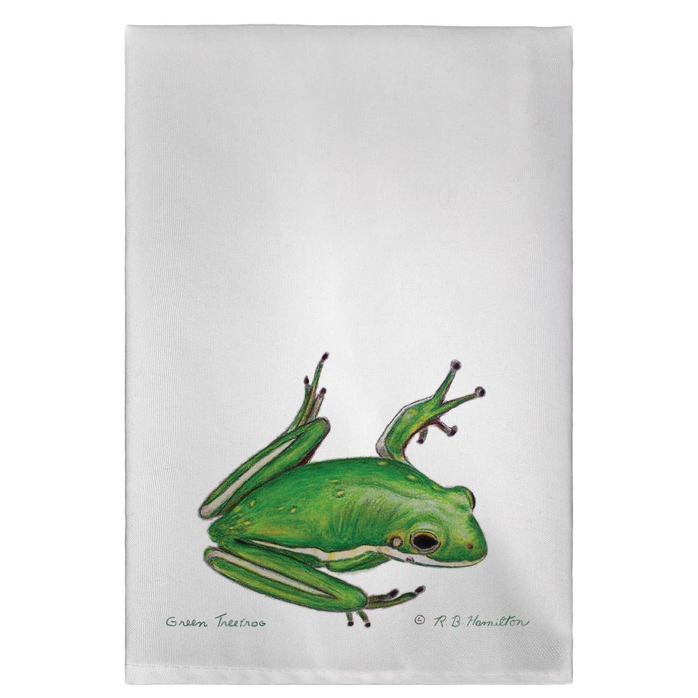 Green Tree Frog Guest Towel. Picture 1