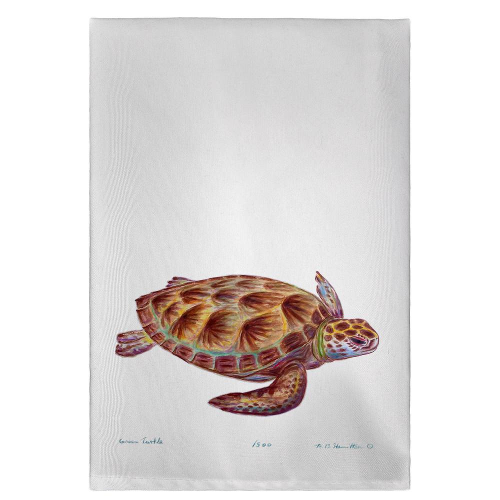 Green Sea Turtle Guest Towel. Picture 1