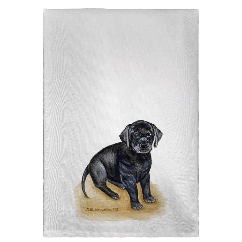 Black Lab Puppy Towel. Picture 1