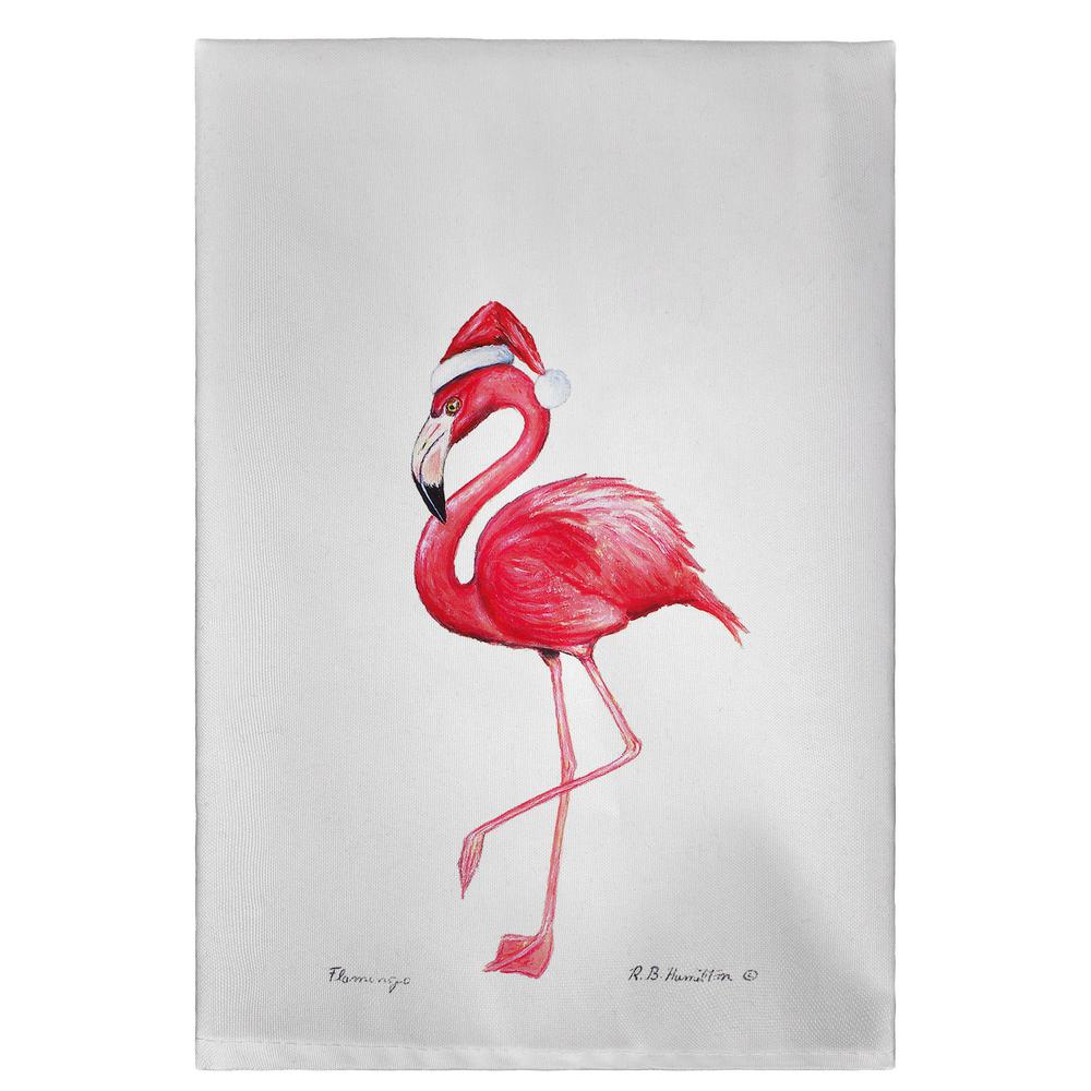 Flamingo Santa Guest Towel. Picture 1