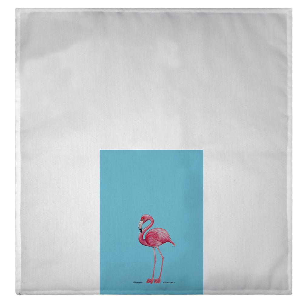 Flamingo on Teal Guest Towel. Picture 2