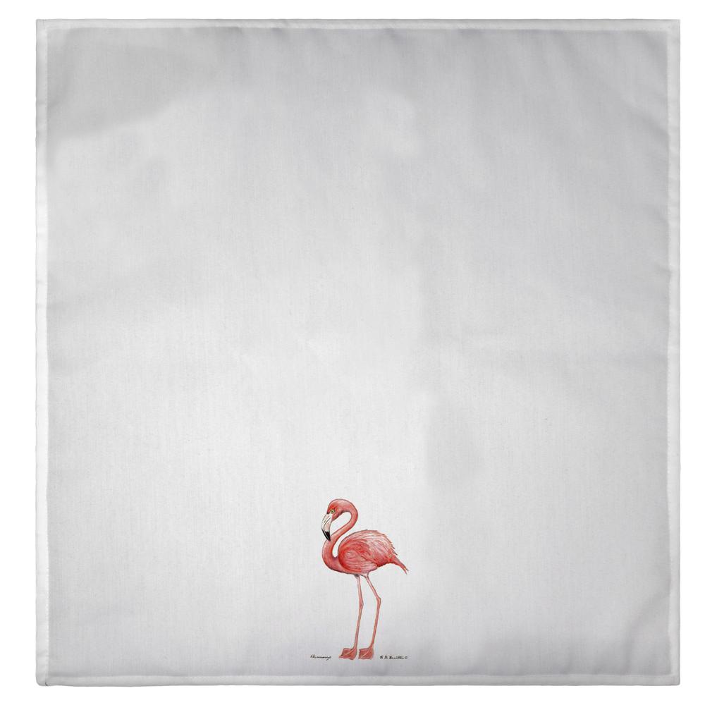 Flamingo on White Guest Towel. Picture 2