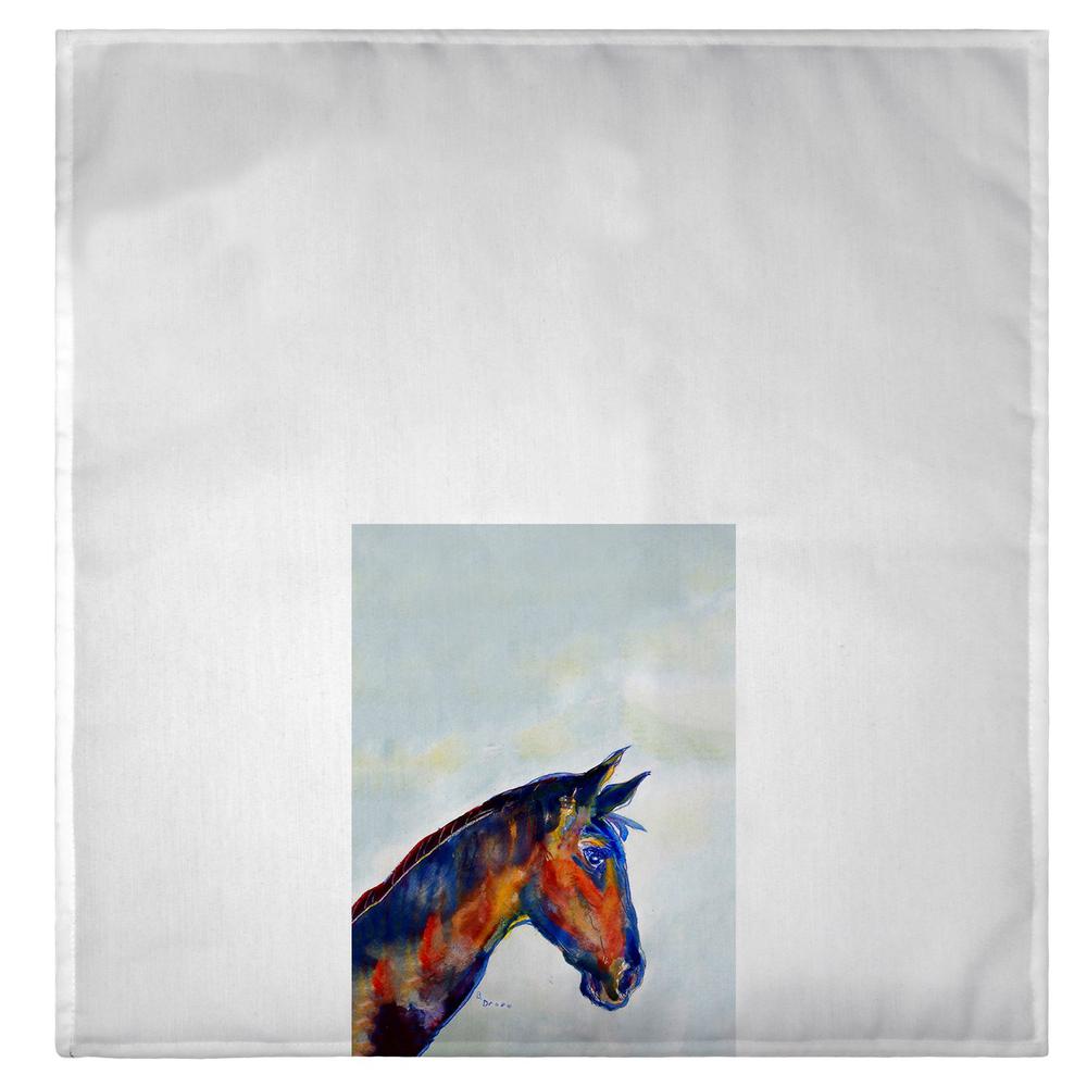 Blue Horse Guest Towel. Picture 2