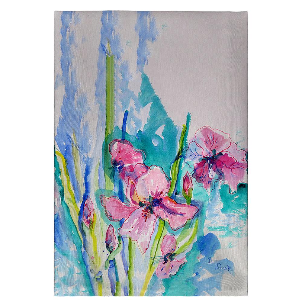 Pink Iris Guest Towel. Picture 1