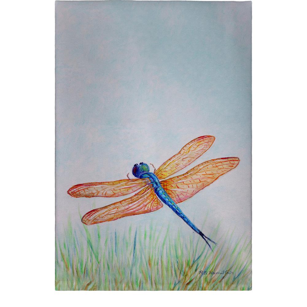 Amber & Blue Dragonfly Guest Towel. Picture 1