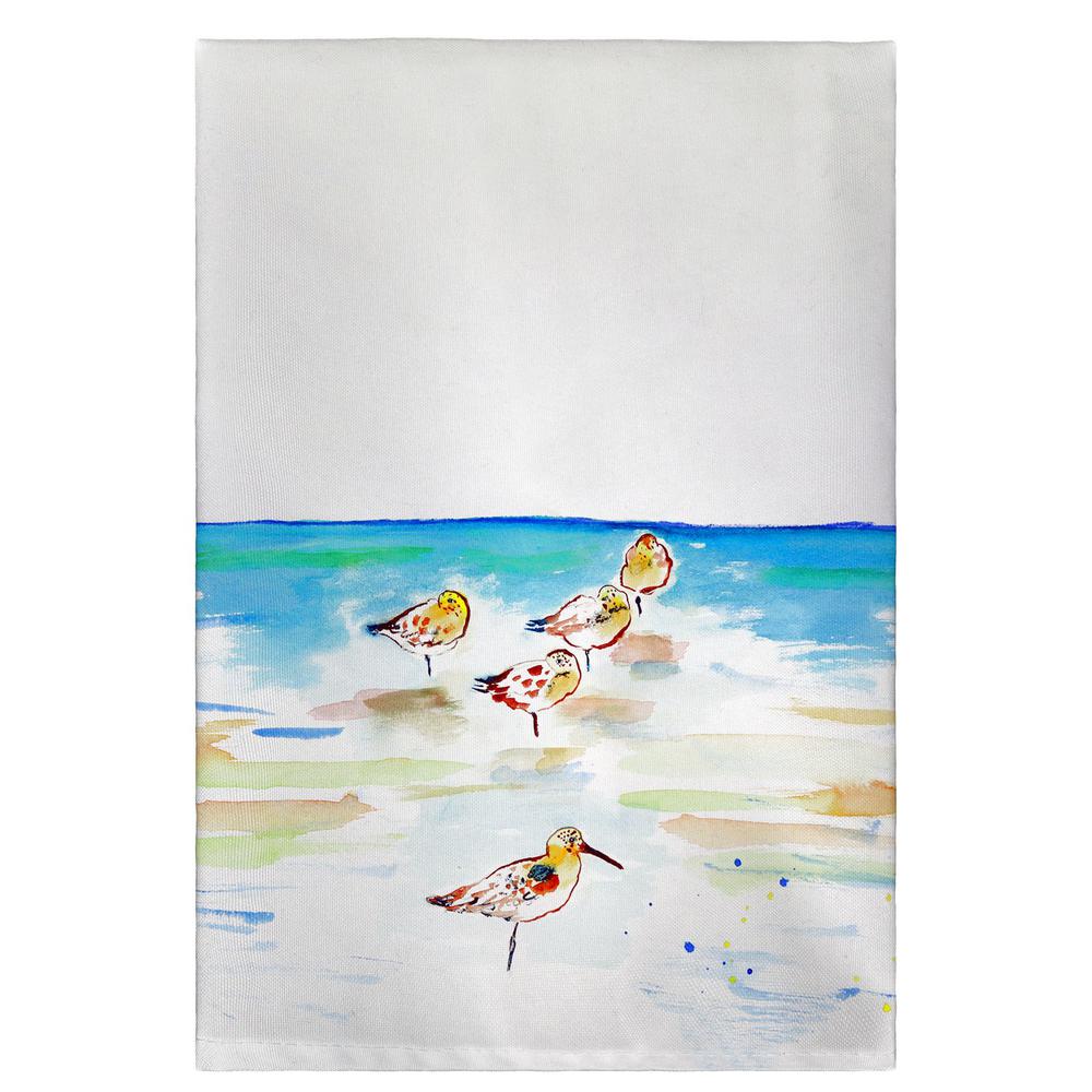 Five Sanderlings Guest Towel. Picture 1