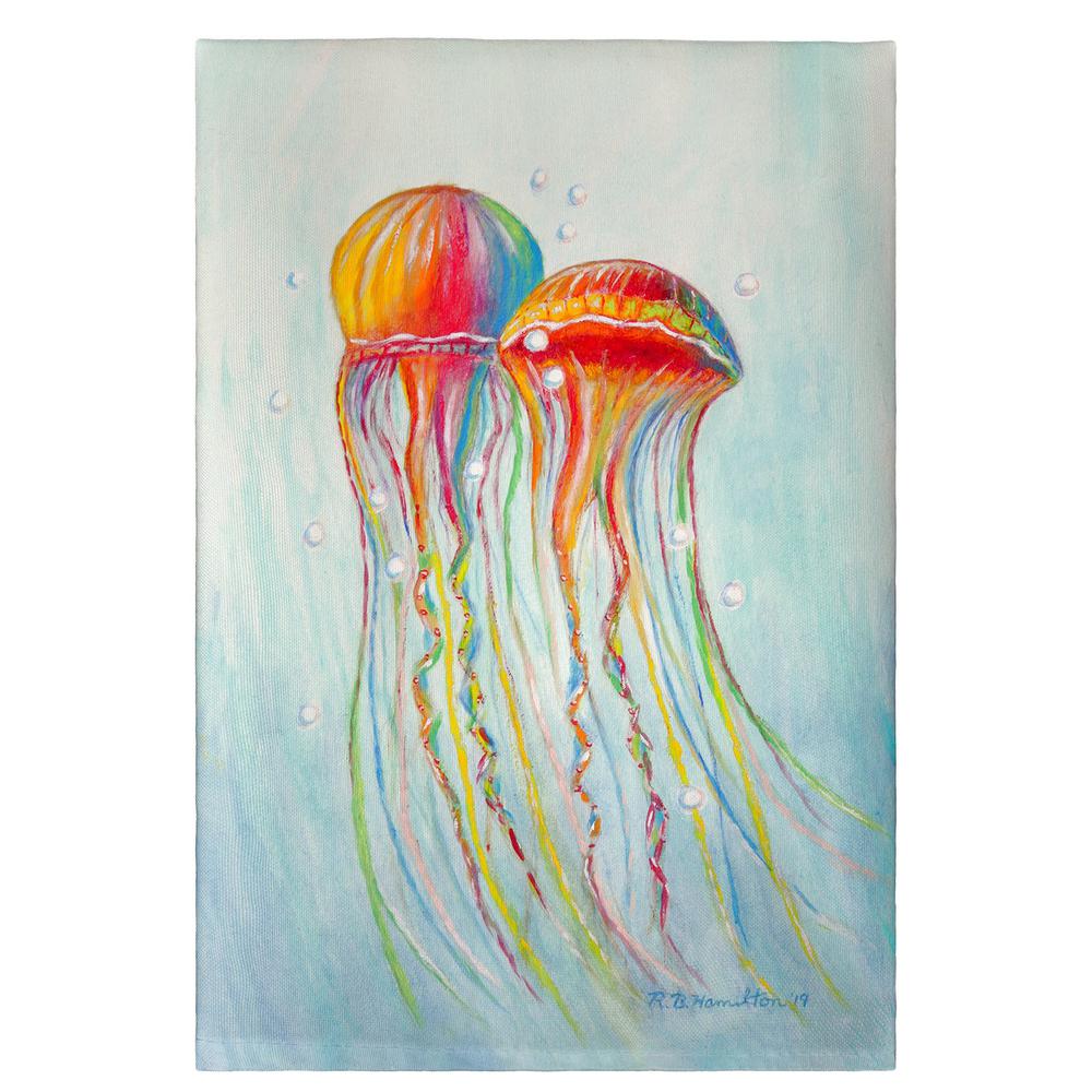 Colorful Jellyfish Guest Towel. Picture 1