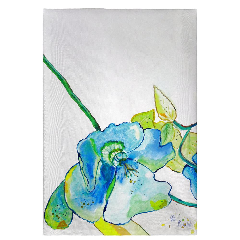 Blue Hibiscus Guest Towel. Picture 1