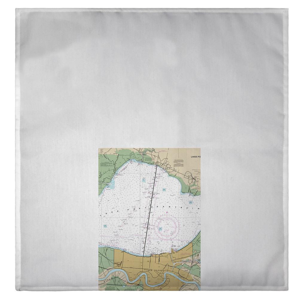 Lake Pontchartrain and Majrepas, LA Nautical Map Guest Towel. Picture 2