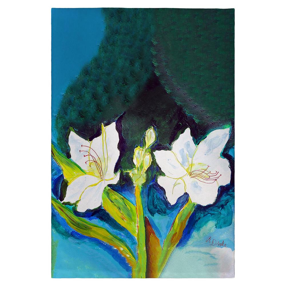 White Lilies Guest Towel. Picture 1