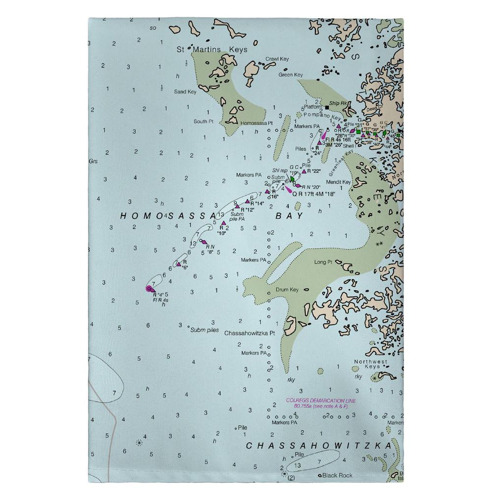Crystal Bay to Homosassa Bay, MD Nautical Map Guest Towel. Picture 1