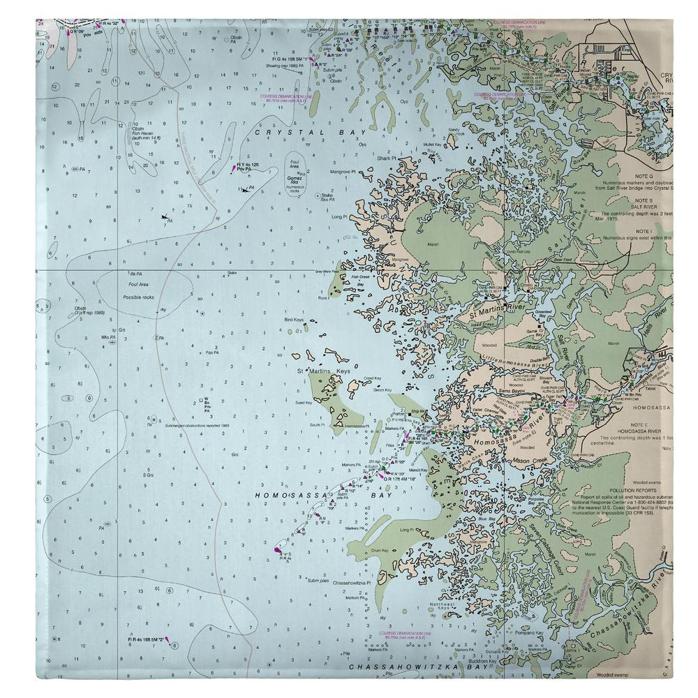 Crystal Bay to Homosassa Bay, MD Nautical Map Guest Towel. Picture 2