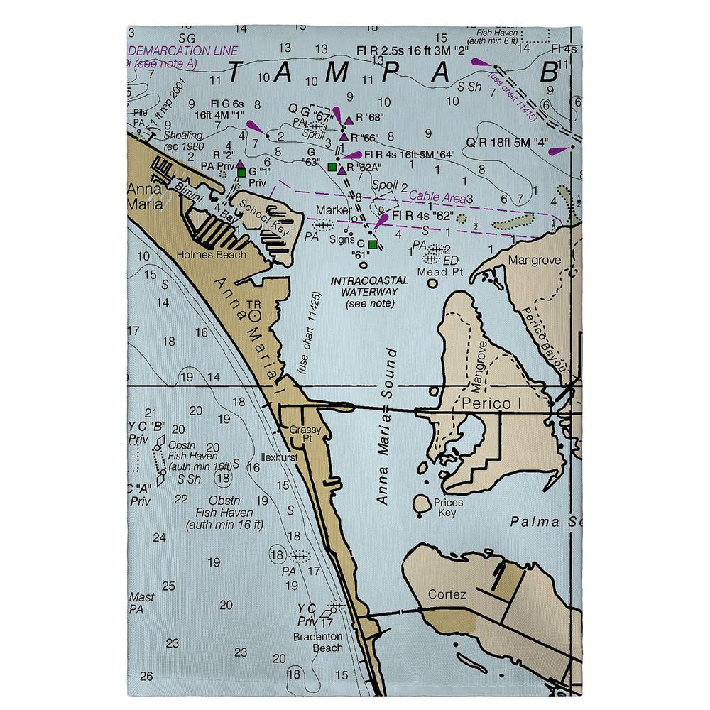 Anna Maria Island, FL Nautical Map Guest Towel. Picture 1