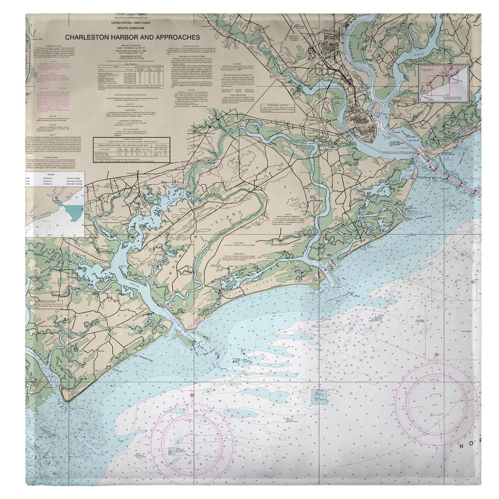 Charleston Harbor and Approaches, SC Nautical Map Guest Towel. Picture 2
