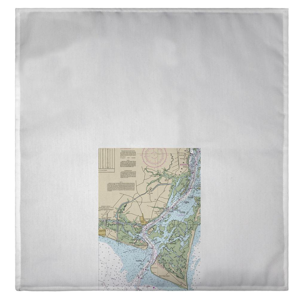 Cape Fear, NC Nautical Map Guest Towel. Picture 2