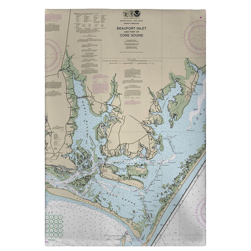 Beaufort Inlet and Part of Core Sound, NC Nautical Map Guest Towel. Picture 1