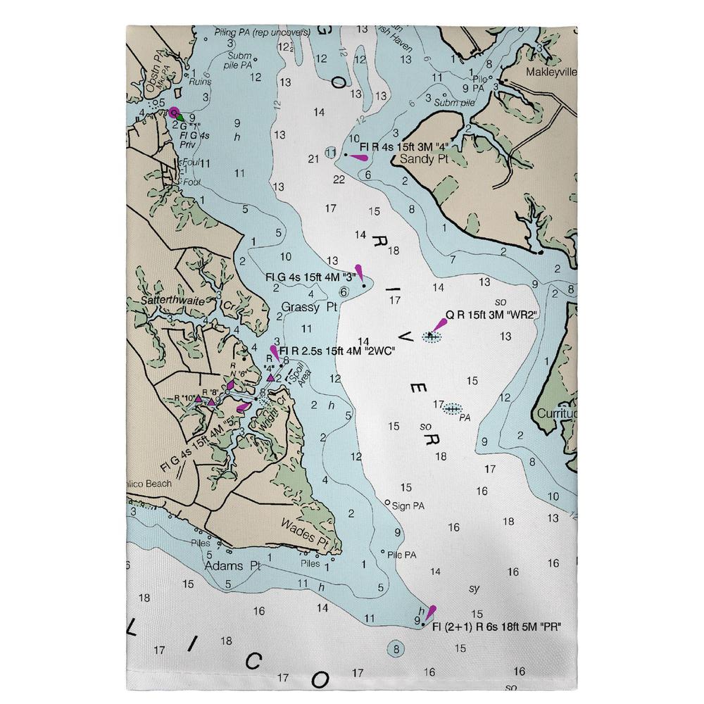 Pungo River, NC Nautical Map Guest Towel. Picture 1