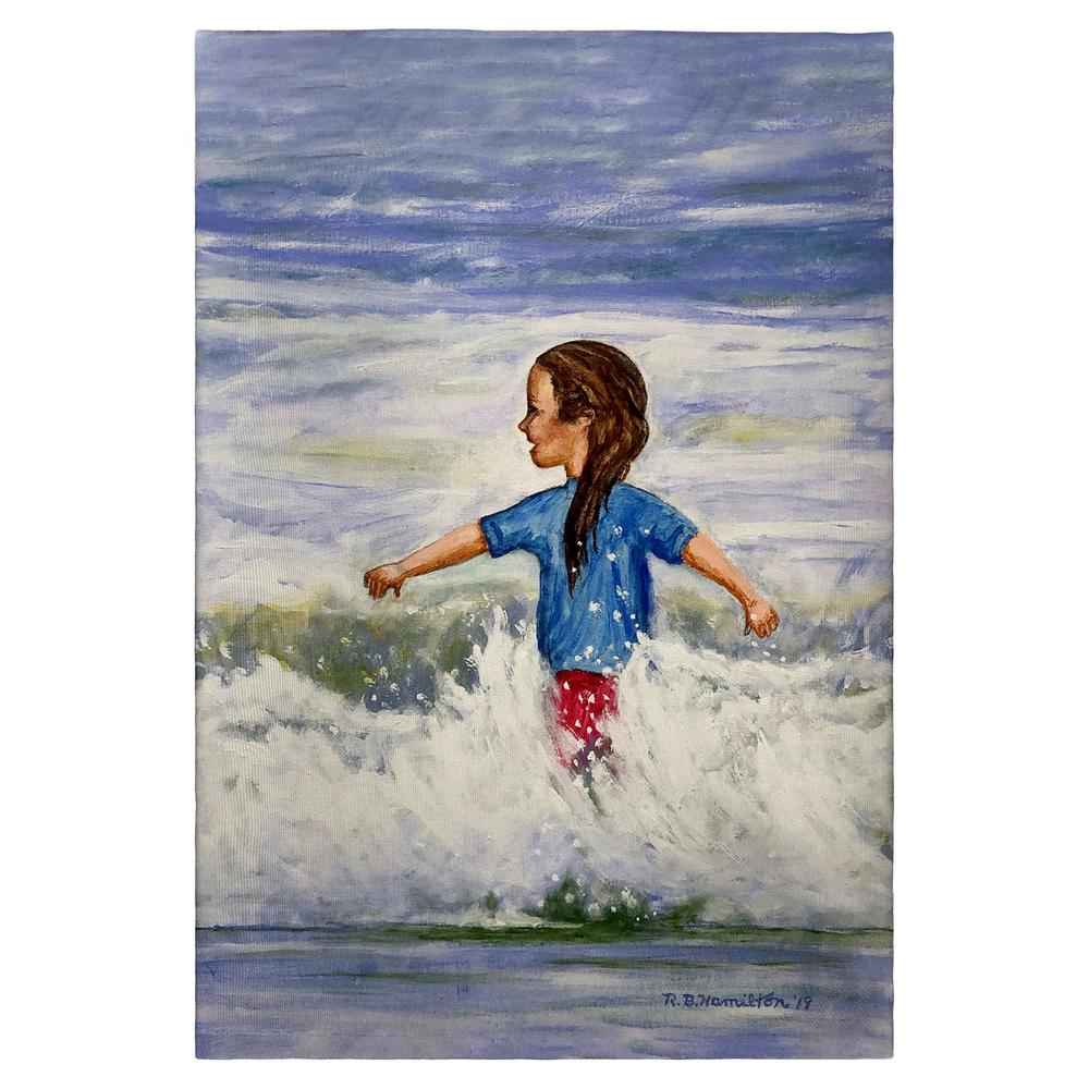 Girl in Surf Guest Towel. Picture 1