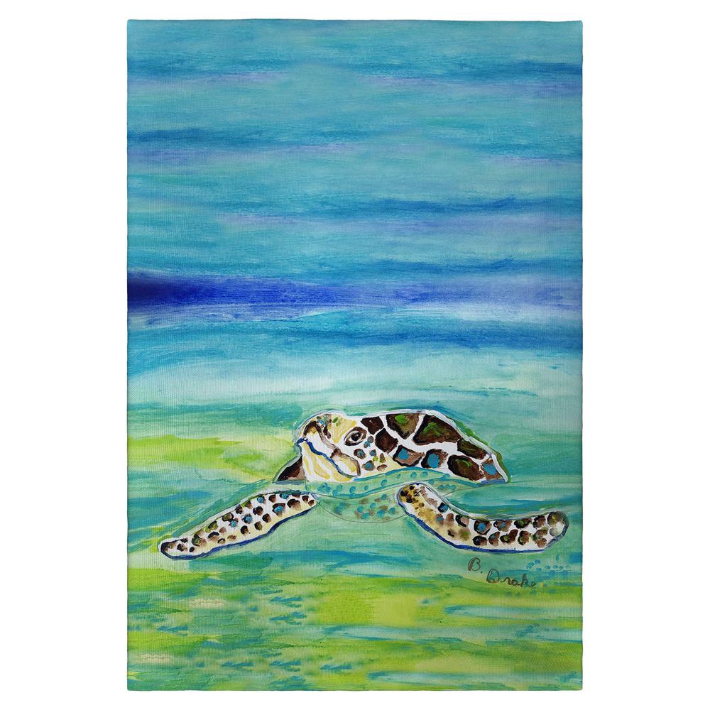 Sea Turtle Surfacing Guest Towel. Picture 1