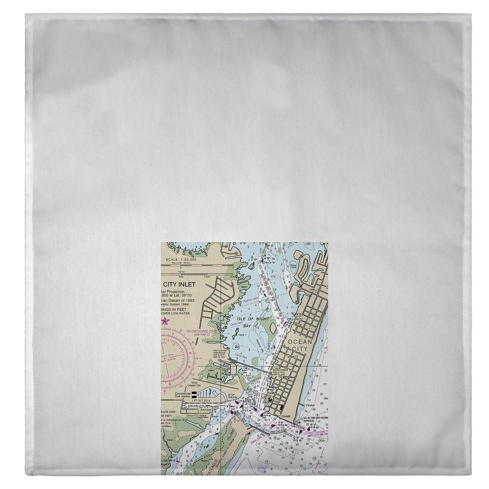 Ocean City Inlet, VA Nautical Map Guest Towel. Picture 2