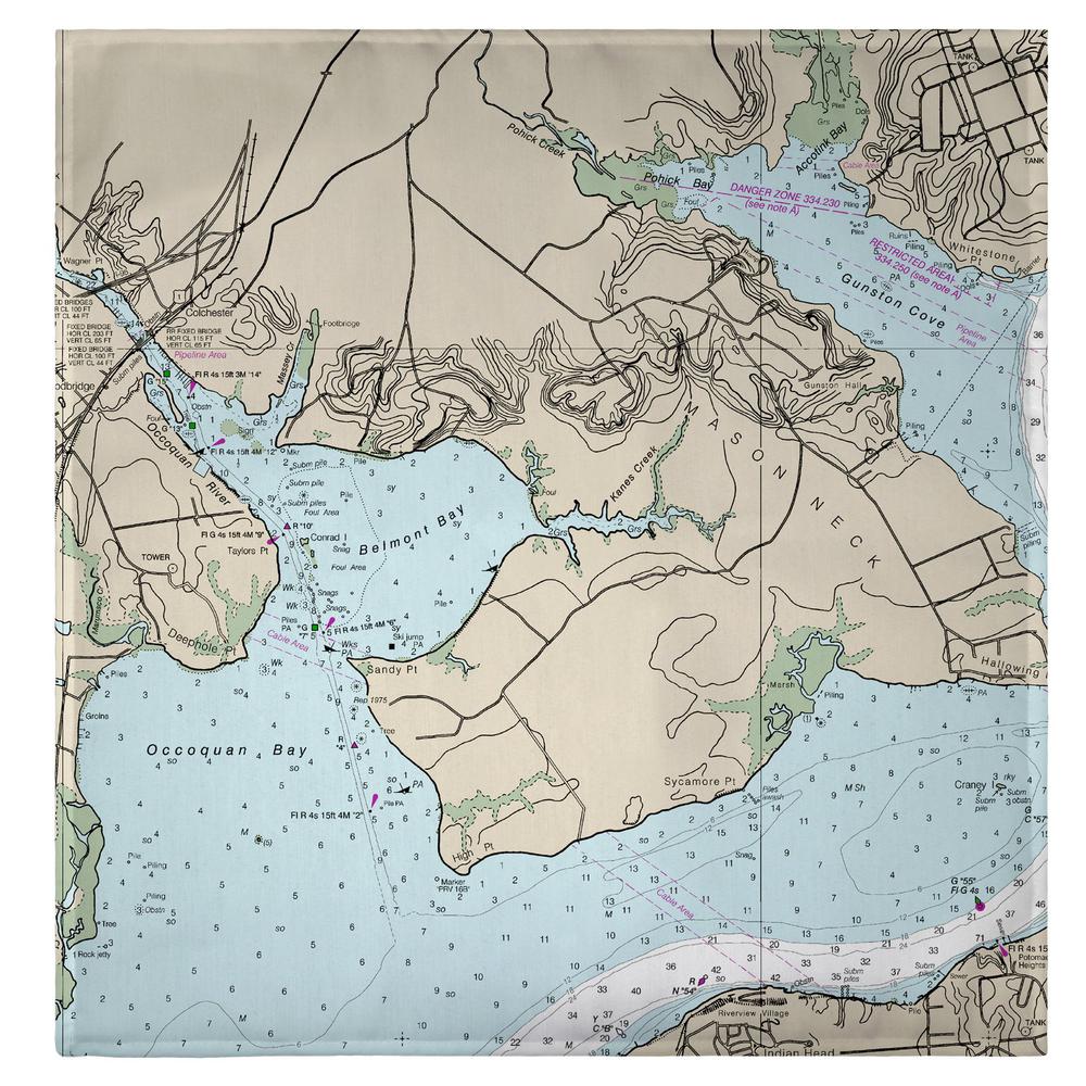 Occoquan, VA Nautical Map Guest Towel. Picture 2