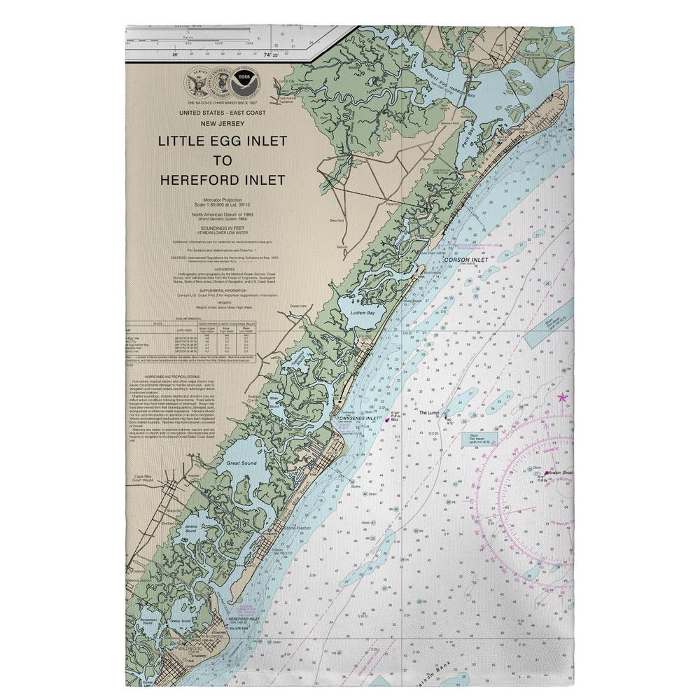 Little Egg Inlet to Hereford Inlet - Avalon, NJ Nautical Map Guest Towel. Picture 1