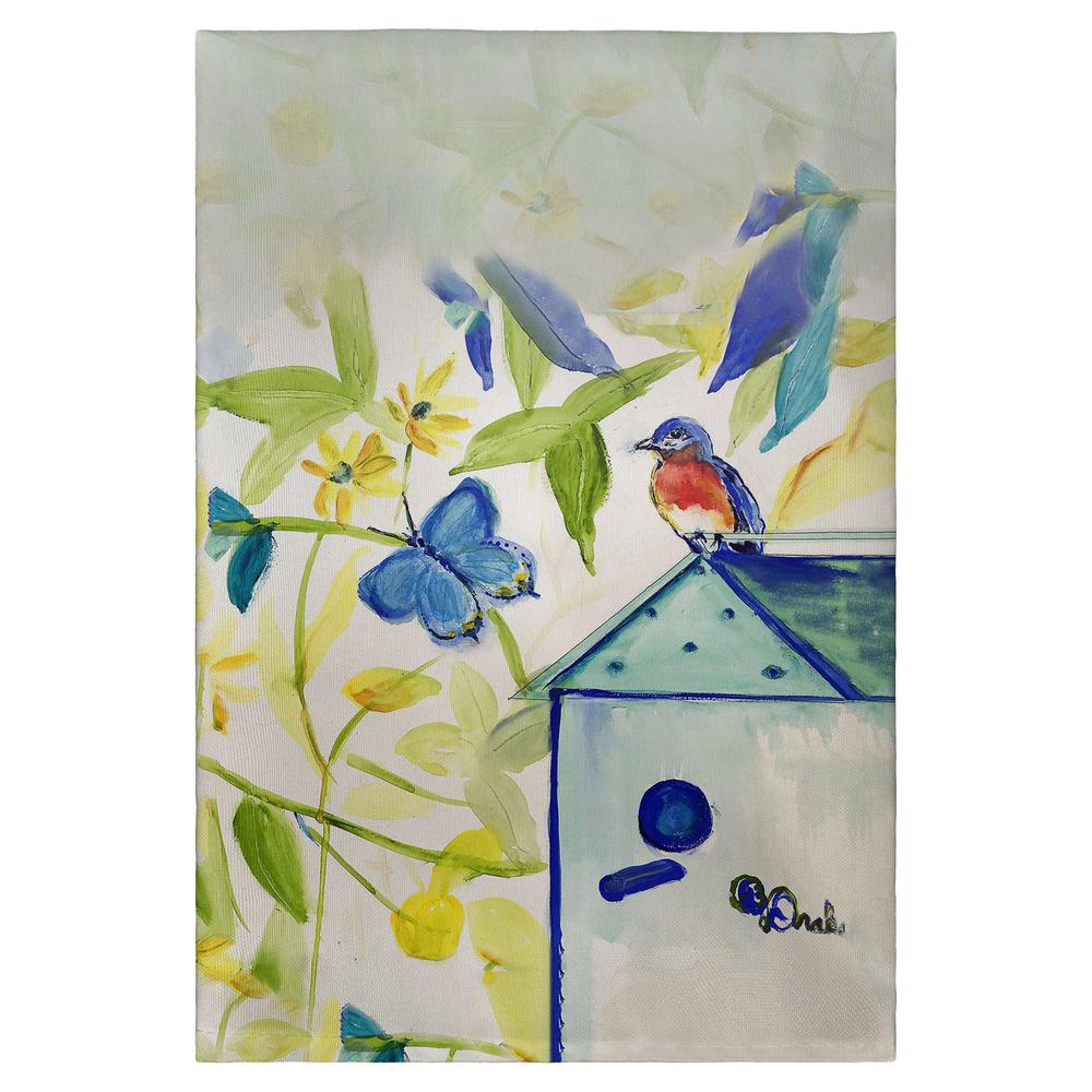 Blue Bird House Guest Towel. Picture 1