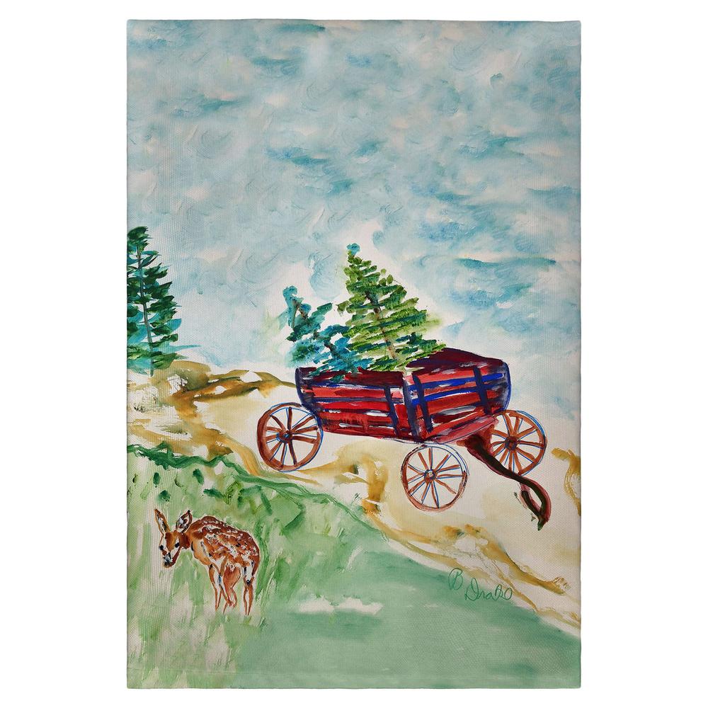 Christmas Wagon Guest Towel. Picture 1