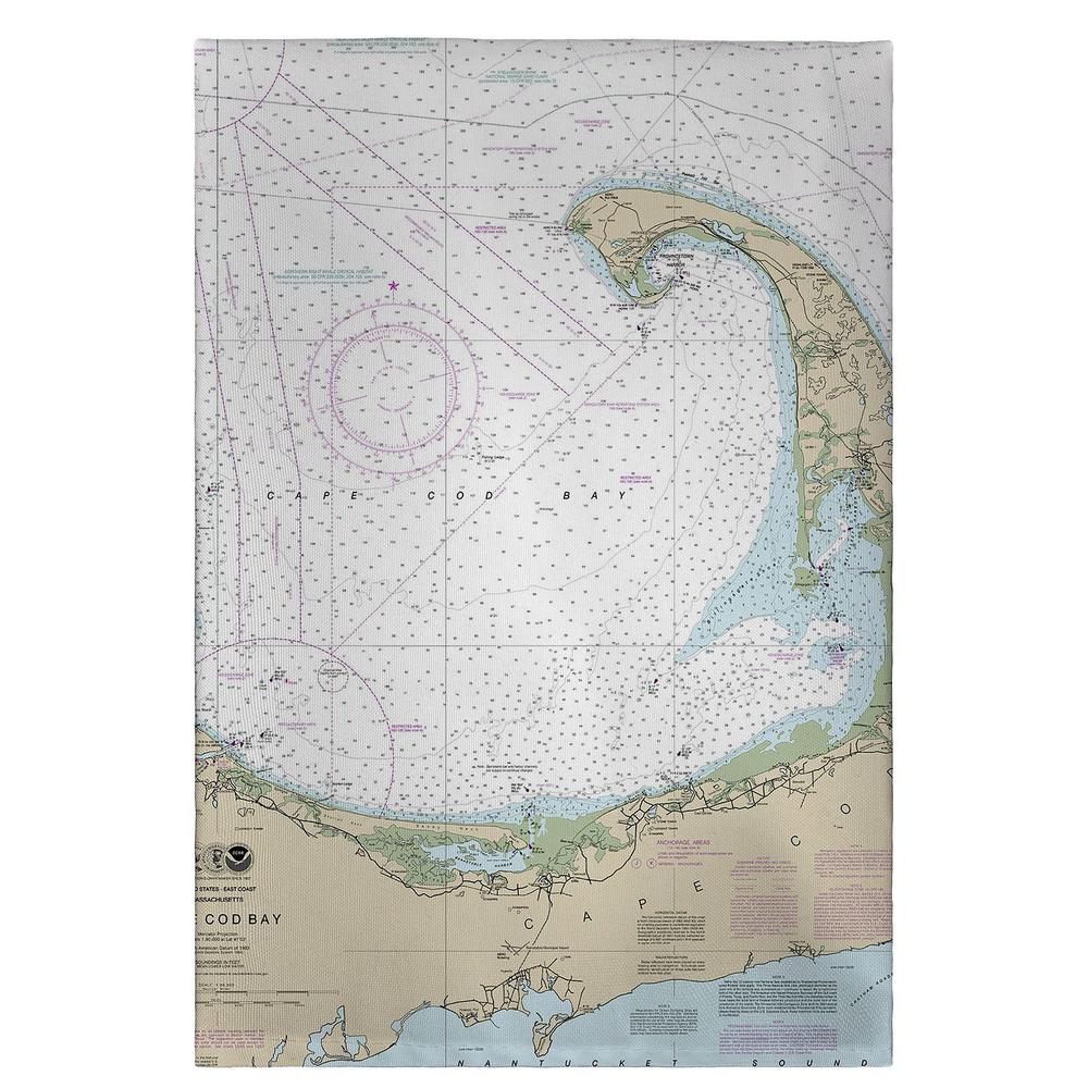 Cape Cod Bay, MA Nautical Map Guest Towel. Picture 1