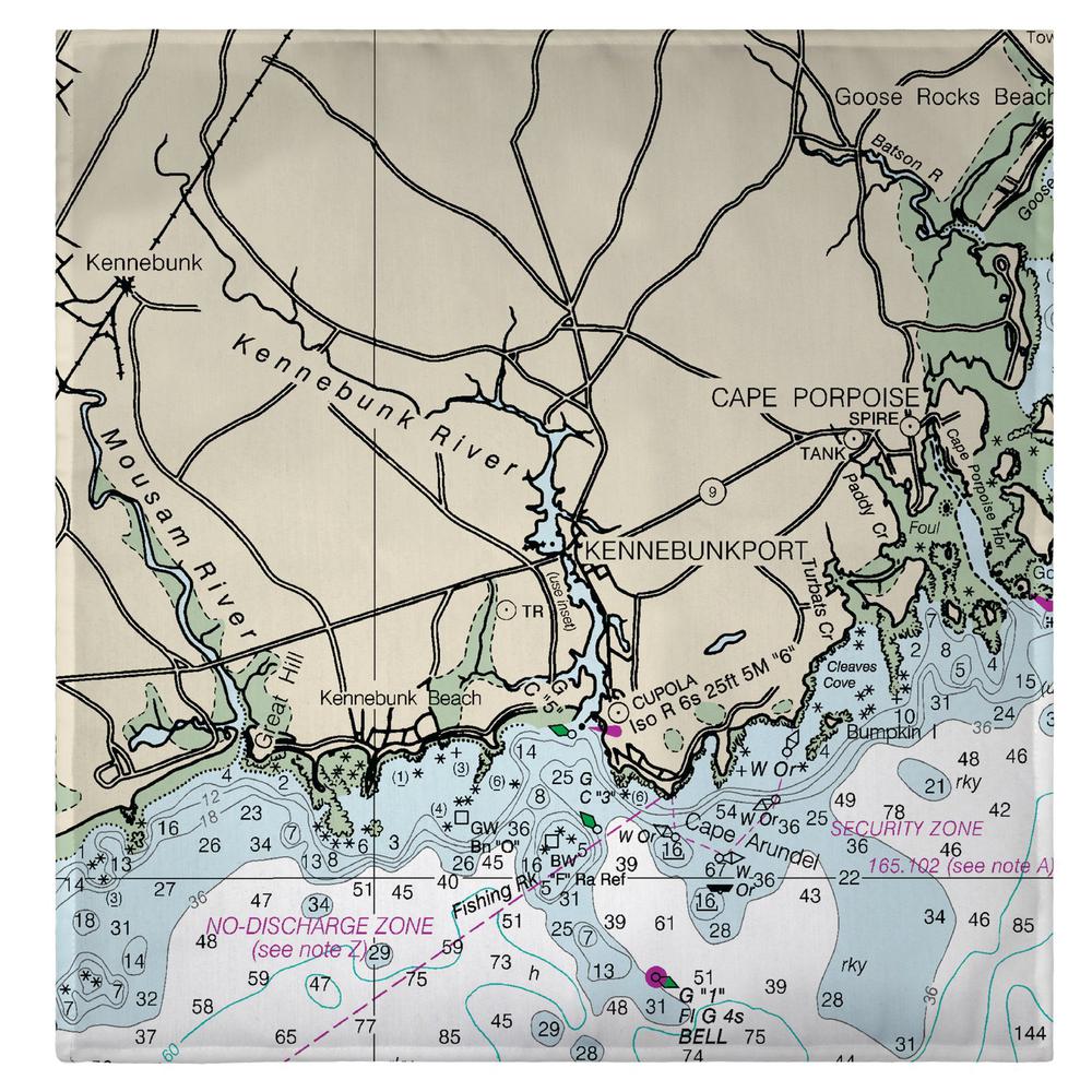 Kennebunckport, ME Nautical Map Guest Towel. Picture 2