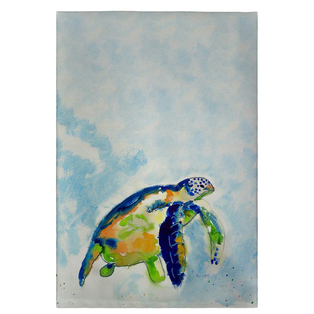 Blue Sea Turtle Guest Towel. Picture 1